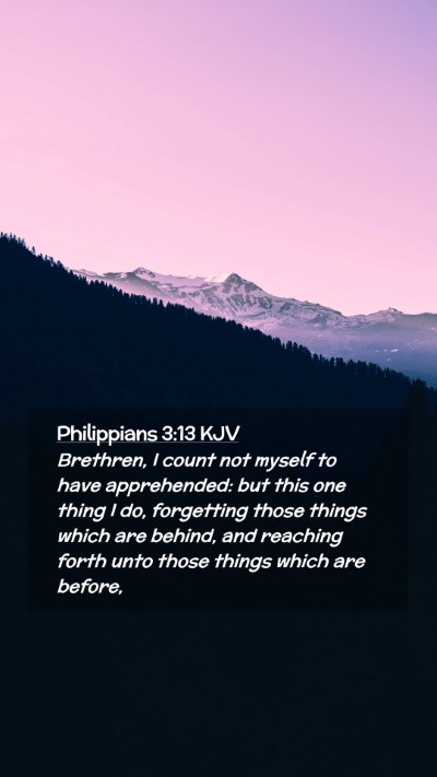 Picture 02 - Philippians 3:13 KJV Mobile Phone Wallpaper - Brethren, I count not myself to have apprehended: - Mobile Bible Verse Wallpaper