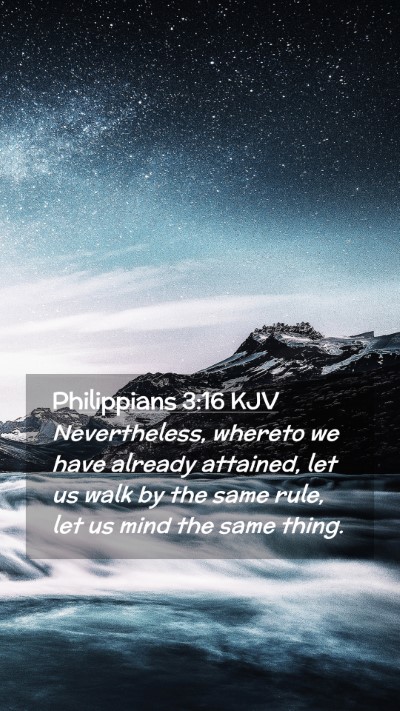 Picture 02 - Philippians 3:16 KJV Mobile Phone Wallpaper - Nevertheless, whereto we have already attained, - Mobile Bible Verse Wallpaper