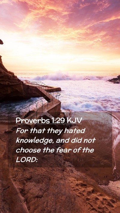 Picture 02 - Proverbs 1:29 KJV Mobile Phone Wallpaper - For that they hated knowledge, and did not choose - Mobile Bible Verse Wallpaper