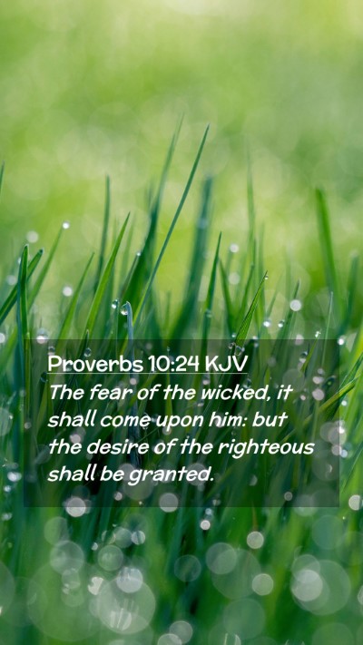 Picture 02 - Proverbs 10:24 KJV Mobile Phone Wallpaper - The fear of the wicked, it shall come upon him: - Mobile Bible Verse Wallpaper