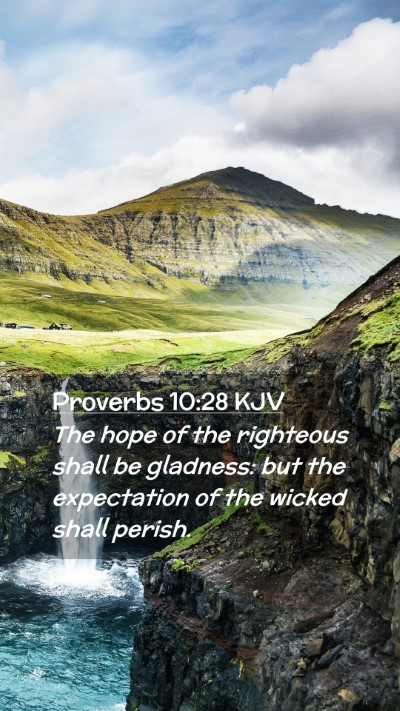 Picture 02 - Proverbs 10:28 KJV Mobile Phone Wallpaper - The hope of the righteous shall be gladness: but - Mobile Bible Verse Wallpaper