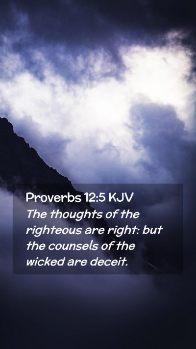 Picture 02 - Proverbs 12:5 KJV Mobile Phone Wallpaper - The thoughts of the righteous are right: but the - Mobile Bible Verse Wallpaper