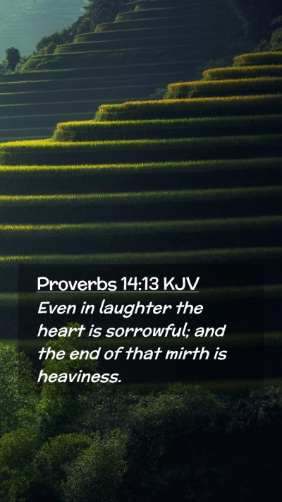 Picture 02 - Proverbs 14:13 KJV Mobile Phone Wallpaper - Even in laughter the heart is sorrowful; and the - Mobile Bible Verse Wallpaper