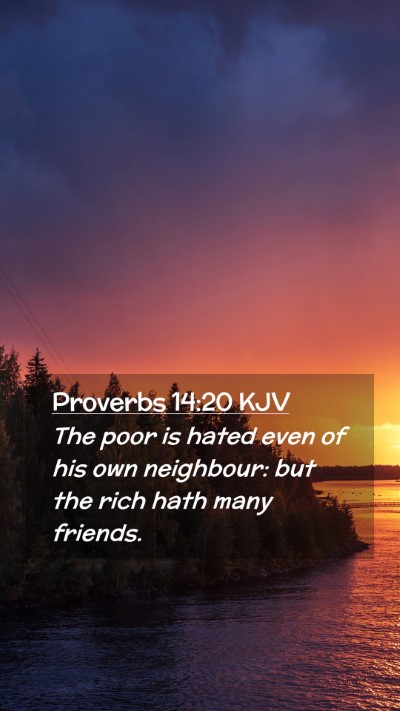 Picture 02 - Proverbs 14:20 KJV Mobile Phone Wallpaper - The poor is hated even of his own neighbour: but - Mobile Bible Verse Wallpaper