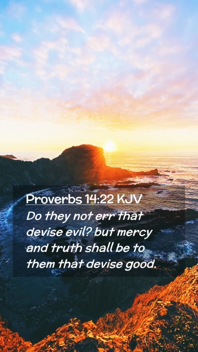 Picture 02 - Proverbs 14:22 KJV Mobile Phone Wallpaper - Do they not err that devise evil? but mercy and - Mobile Bible Verse Wallpaper
