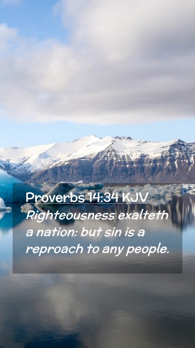 Picture 02 - Proverbs 14:34 KJV Mobile Phone Wallpaper - Righteousness exalteth a nation: but sin is a - Mobile Bible Verse Wallpaper