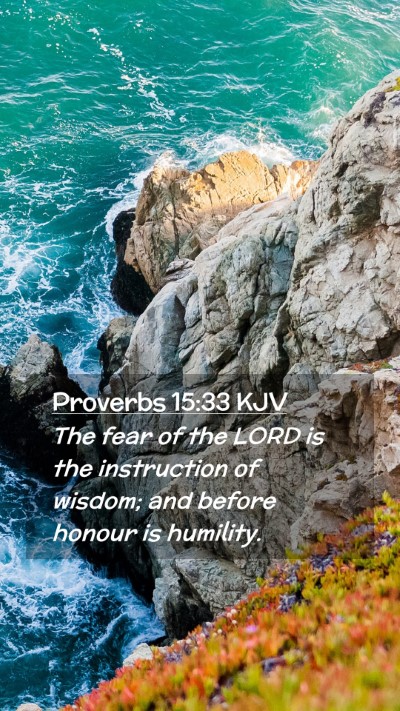 Picture 02 - Proverbs 15:33 KJV Mobile Phone Wallpaper - The fear of the LORD is the instruction of - Mobile Bible Verse Wallpaper