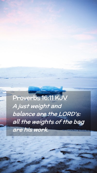 Picture 02 - Proverbs 16:11 KJV Mobile Phone Wallpaper - A just weight and balance are the LORD's: all the - Mobile Bible Verse Wallpaper