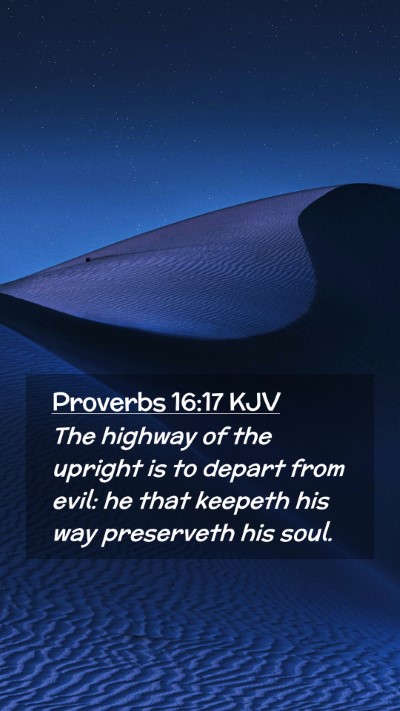 Picture 02 - Proverbs 16:17 KJV Mobile Phone Wallpaper - The highway of the upright is to depart from - Mobile Bible Verse Wallpaper