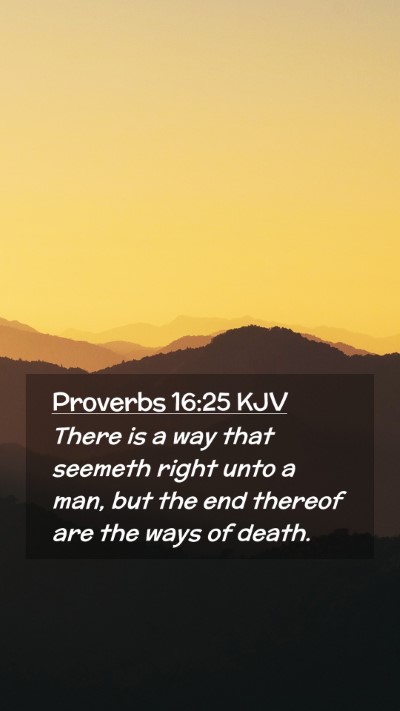 Picture 02 - Proverbs 16:25 KJV Mobile Phone Wallpaper - There is a way that seemeth right unto a man, but - Mobile Bible Verse Wallpaper