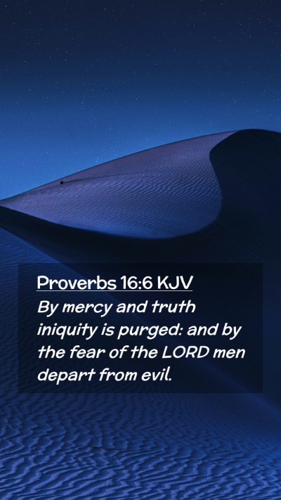 Picture 02 - Proverbs 16:6 KJV Mobile Phone Wallpaper - By mercy and truth iniquity is purged: and by the - Mobile Bible Verse Wallpaper