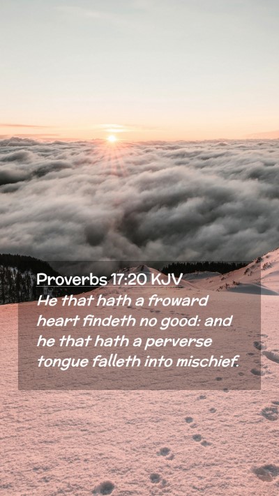 Picture 02 - Proverbs 17:20 KJV Mobile Phone Wallpaper - He that hath a froward heart findeth no good: and - Mobile Bible Verse Wallpaper