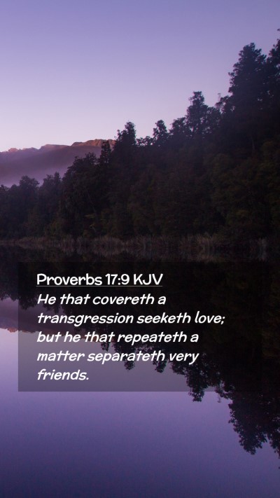 Picture 02 - Proverbs 17:9 KJV Mobile Phone Wallpaper - He that covereth a transgression seeketh love; - Mobile Bible Verse Wallpaper