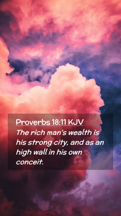 Picture 02 - Proverbs 18:11 KJV Mobile Phone Wallpaper - The rich man's wealth is his strong city, and as - Mobile Bible Verse Wallpaper