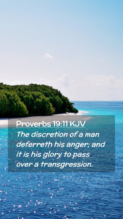 Picture 02 - Proverbs 19:11 KJV Mobile Phone Wallpaper - The discretion of a man deferreth his anger; and - Mobile Bible Verse Wallpaper