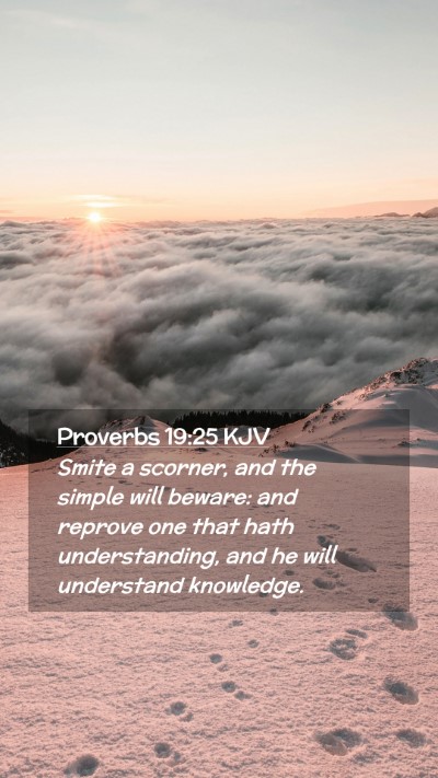Picture 02 - Proverbs 19:25 KJV Mobile Phone Wallpaper - Smite a scorner, and the simple will beware: and - Mobile Bible Verse Wallpaper