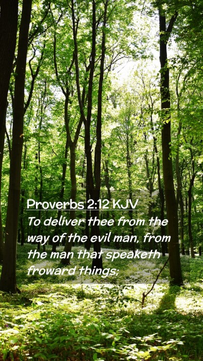 Picture 02 - Proverbs 2:12 KJV Mobile Phone Wallpaper - To deliver thee from the way of the evil man, - Mobile Bible Verse Wallpaper
