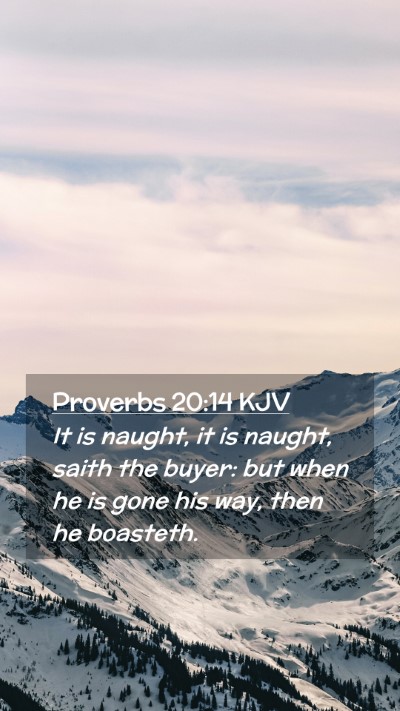 Picture 02 - Proverbs 20:14 KJV Mobile Phone Wallpaper - It is naught, it is naught, saith the buyer: but - Mobile Bible Verse Wallpaper