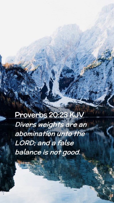 Picture 02 - Proverbs 20:23 KJV Mobile Phone Wallpaper - Divers weights are an abomination unto the LORD; - Mobile Bible Verse Wallpaper