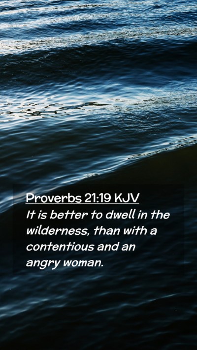 Picture 02 - Proverbs 21:19 KJV Mobile Phone Wallpaper - It is better to dwell in the wilderness, than - Mobile Bible Verse Wallpaper
