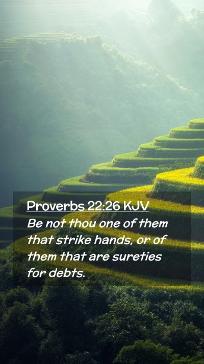 Picture 02 - Proverbs 22:26 KJV Mobile Phone Wallpaper - Be not thou one of them that strike hands, or of - Mobile Bible Verse Wallpaper