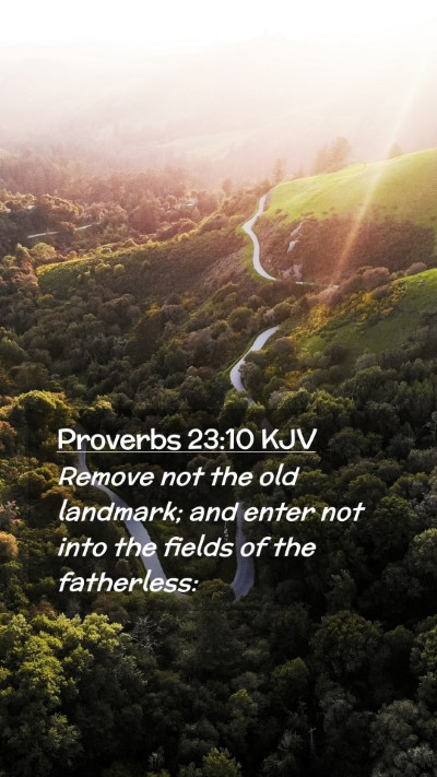 Picture 02 - Proverbs 23:10 KJV Mobile Phone Wallpaper - Remove not the old landmark; and enter not into - Mobile Bible Verse Wallpaper