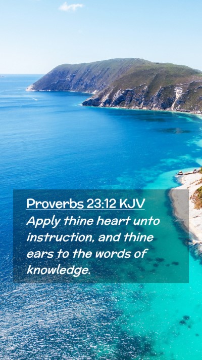 Picture 02 - Proverbs 23:12 KJV Mobile Phone Wallpaper - Apply thine heart unto instruction, and thine - Mobile Bible Verse Wallpaper