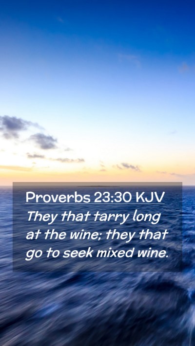 Picture 02 - Proverbs 23:30 KJV Mobile Phone Wallpaper - They that tarry long at the wine; they that go to - Mobile Bible Verse Wallpaper