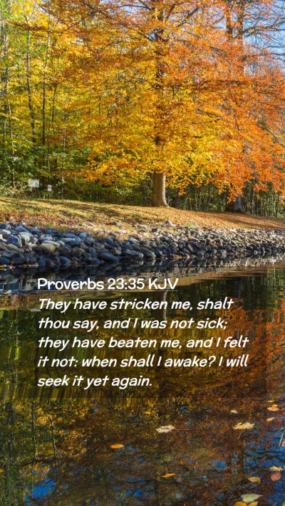 Picture 02 - Proverbs 23:35 KJV Mobile Phone Wallpaper - They have stricken me, shalt thou say, and I was - Mobile Bible Verse Wallpaper