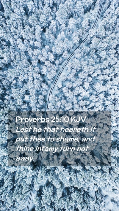 Picture 02 - Proverbs 25:10 KJV Mobile Phone Wallpaper - Lest he that heareth it put thee to shame, and - Mobile Bible Verse Wallpaper