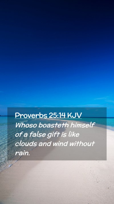 Picture 02 - Proverbs 25:14 KJV Mobile Phone Wallpaper - Whoso boasteth himself of a false gift is like - Mobile Bible Verse Wallpaper