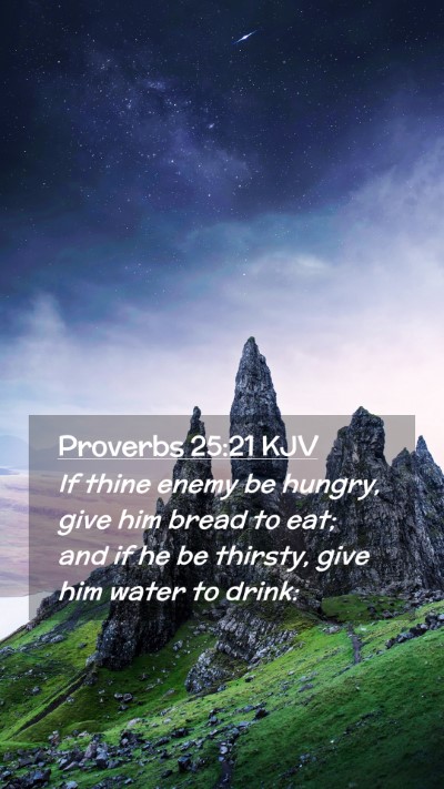 Picture 02 - Proverbs 25:21 KJV Mobile Phone Wallpaper - If thine enemy be hungry, give him bread to eat; - Mobile Bible Verse Wallpaper