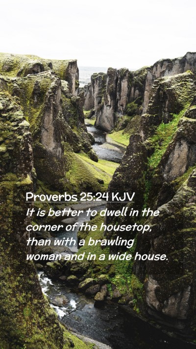 Picture 02 - Proverbs 25:24 KJV Mobile Phone Wallpaper - It is better to dwell in the corner of the - Mobile Bible Verse Wallpaper