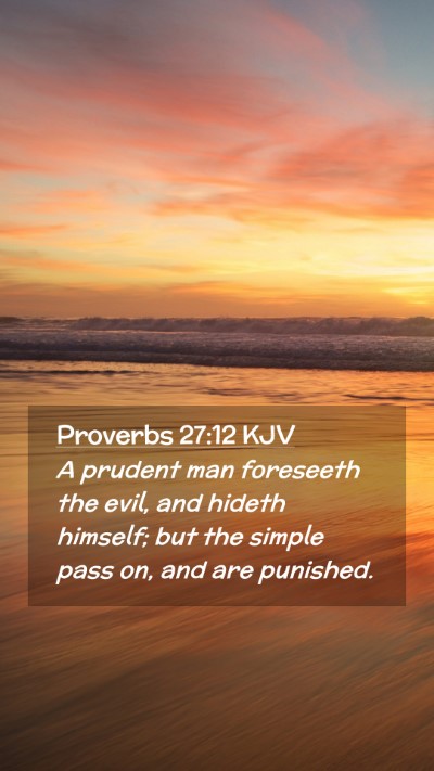 Picture 02 - Proverbs 27:12 KJV Mobile Phone Wallpaper - A prudent man foreseeth the evil, and hideth - Mobile Bible Verse Wallpaper
