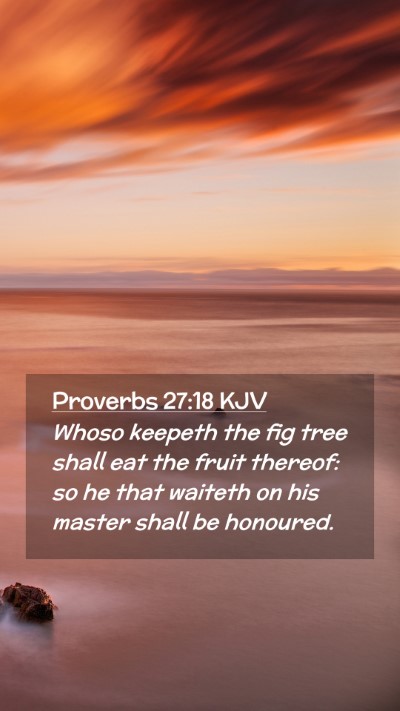 Picture 02 - Proverbs 27:18 KJV Mobile Phone Wallpaper - Whoso keepeth the fig tree shall eat the fruit - Mobile Bible Verse Wallpaper