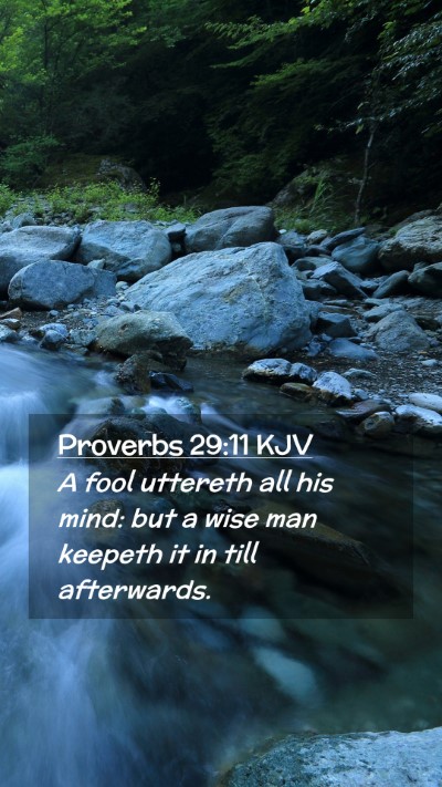 Picture 02 - Proverbs 29:11 KJV Mobile Phone Wallpaper - A fool uttereth all his mind: but a wise man - Mobile Bible Verse Wallpaper