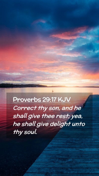 Picture 02 - Proverbs 29:17 KJV Mobile Phone Wallpaper - Correct thy son, and he shall give thee rest; - Mobile Bible Verse Wallpaper