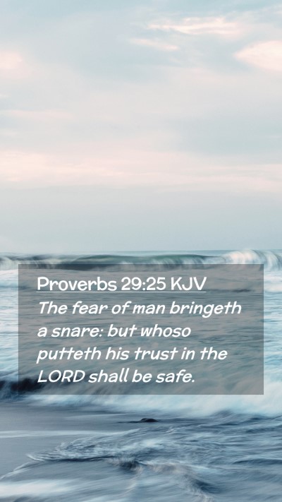 Picture 02 - Proverbs 29:25 KJV Mobile Phone Wallpaper - The fear of man bringeth a snare: but whoso - Mobile Bible Verse Wallpaper