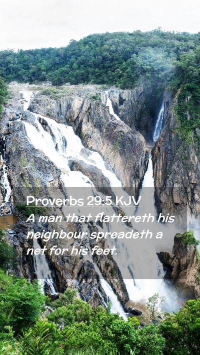 Picture 02 - Proverbs 29:5 KJV Mobile Phone Wallpaper - A man that flattereth his neighbour spreadeth a - Mobile Bible Verse Wallpaper