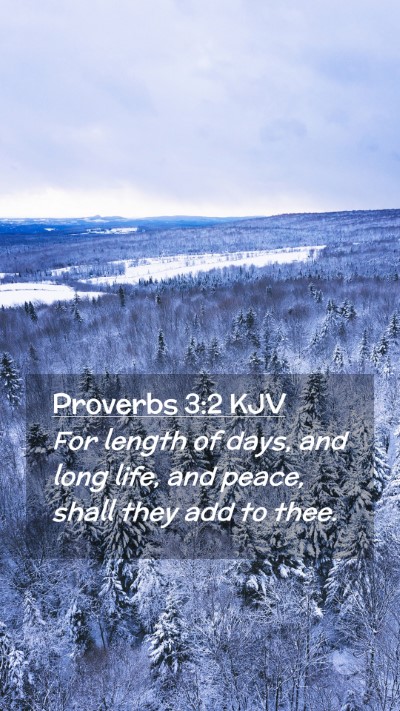 Picture 02 - Proverbs 3:2 KJV Mobile Phone Wallpaper - For length of days, and long life, and peace, - Mobile Bible Verse Wallpaper