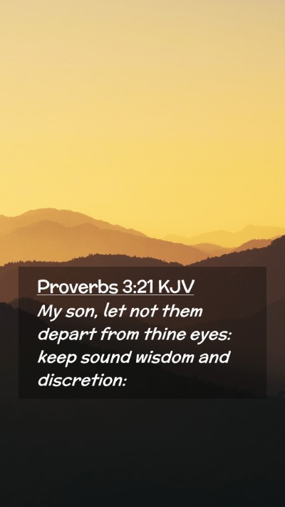 Picture 02 - Proverbs 3:21 KJV Mobile Phone Wallpaper - My son, let not them depart from thine eyes: keep - Mobile Bible Verse Wallpaper