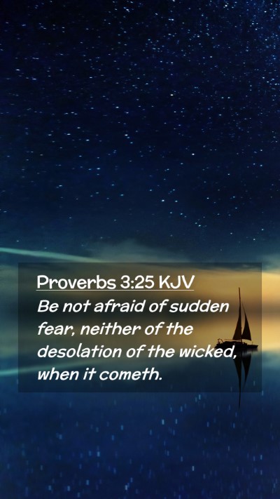 Picture 02 - Proverbs 3:25 KJV Mobile Phone Wallpaper - Be not afraid of sudden fear, neither of the - Mobile Bible Verse Wallpaper