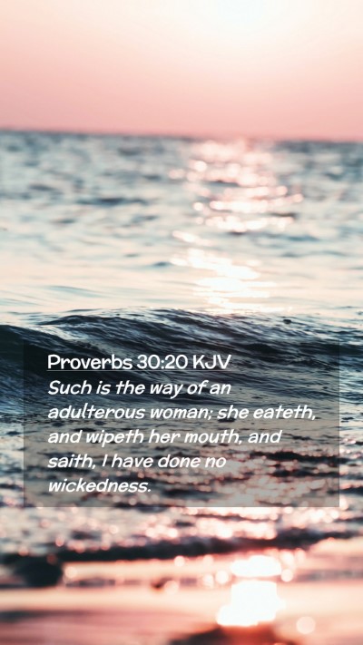Picture 02 - Proverbs 30:20 KJV Mobile Phone Wallpaper - Such is the way of an adulterous woman; she - Mobile Bible Verse Wallpaper
