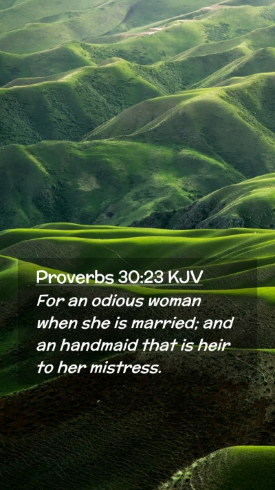 Picture 02 - Proverbs 30:23 KJV Mobile Phone Wallpaper - For an odious woman when she is married; and an - Mobile Bible Verse Wallpaper