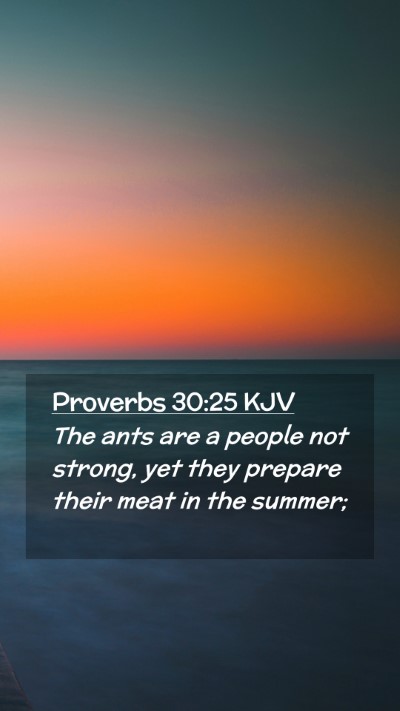Picture 02 - Proverbs 30:25 KJV Mobile Phone Wallpaper - The ants are a people not strong, yet they - Mobile Bible Verse Wallpaper