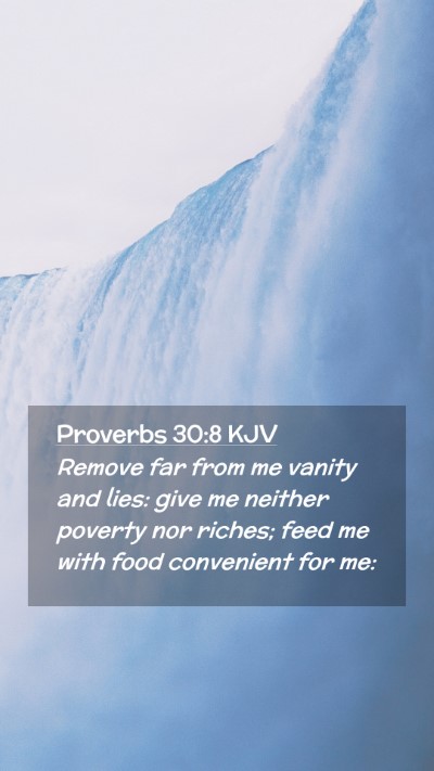 Picture 02 - Proverbs 30:8 KJV Mobile Phone Wallpaper - Remove far from me vanity and lies: give me - Mobile Bible Verse Wallpaper