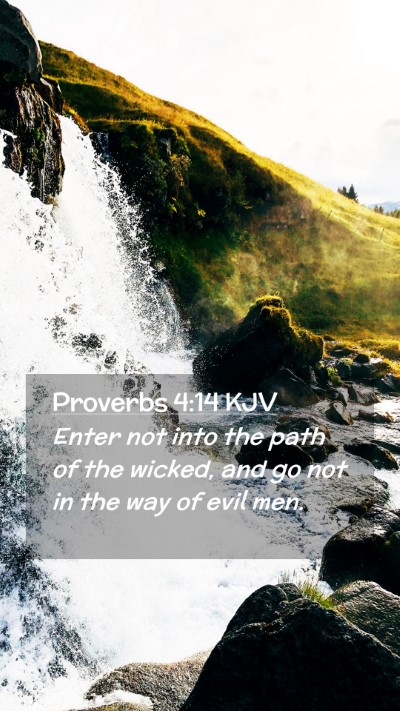 Picture 02 - Proverbs 4:14 KJV Mobile Phone Wallpaper - Enter not into the path of the wicked, and go not - Mobile Bible Verse Wallpaper
