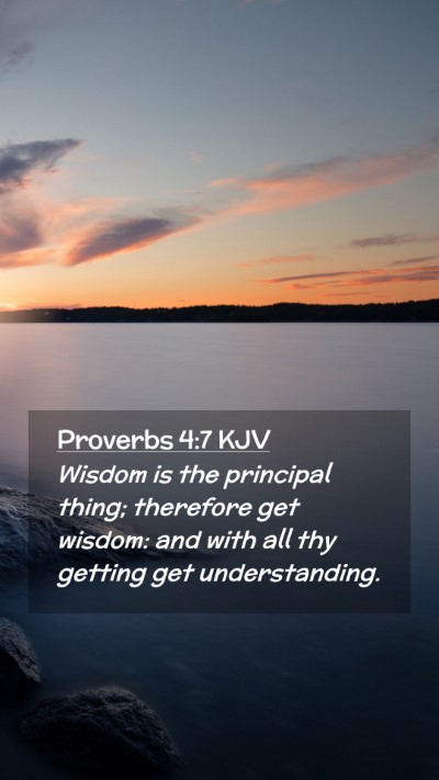 Picture 02 - Proverbs 4:7 KJV Mobile Phone Wallpaper - Wisdom is the principal thing; therefore get - Mobile Bible Verse Wallpaper