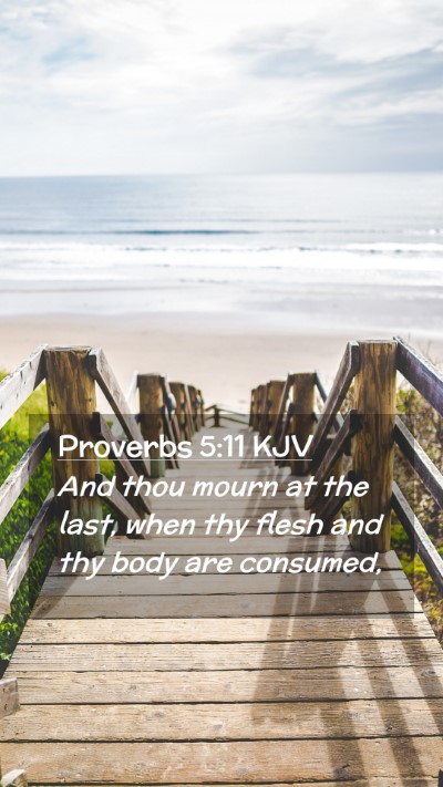 Picture 02 - Proverbs 5:11 KJV Mobile Phone Wallpaper - And thou mourn at the last, when thy flesh and - Mobile Bible Verse Wallpaper
