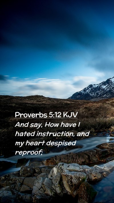 Picture 02 - Proverbs 5:12 KJV Mobile Phone Wallpaper - And say, How have I hated instruction, and my - Mobile Bible Verse Wallpaper